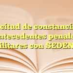 Solicitud de constancia de antecedentes penales militares con SEDENA