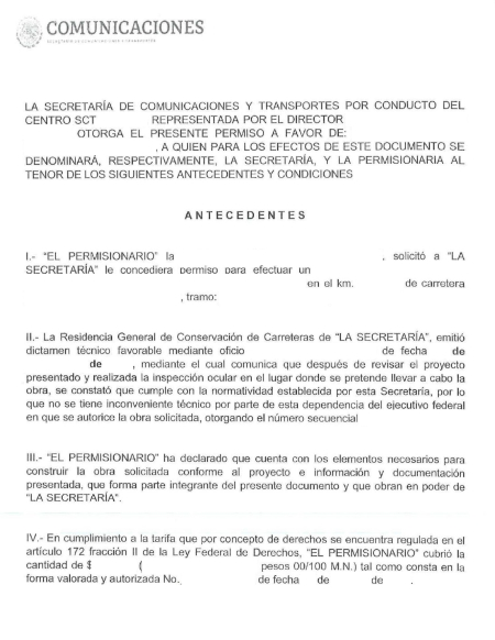 obtencion de permiso de construccion de autopista de cuota en sct pasos y requisitos