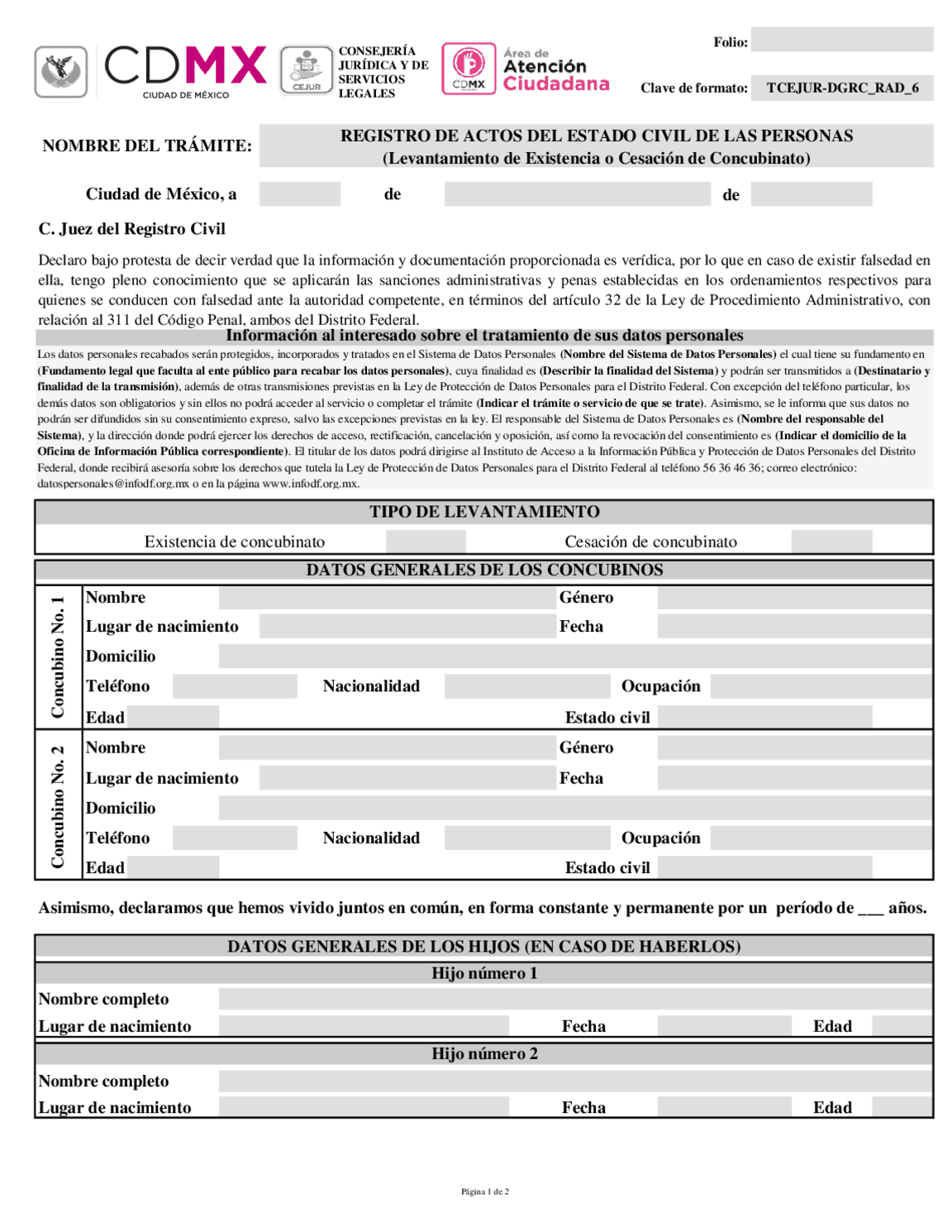 registro de pacto de concubinato requisitos y pasos a seguir