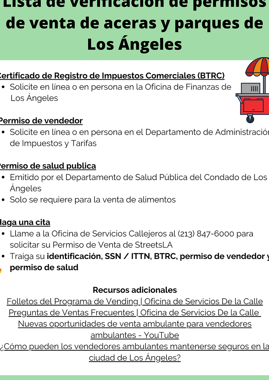 requisitos para licencia de vendedor ambulante todo lo necesario