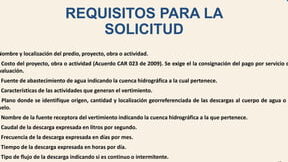 requisitos para solicitar concesion de agua para hidroelectrica