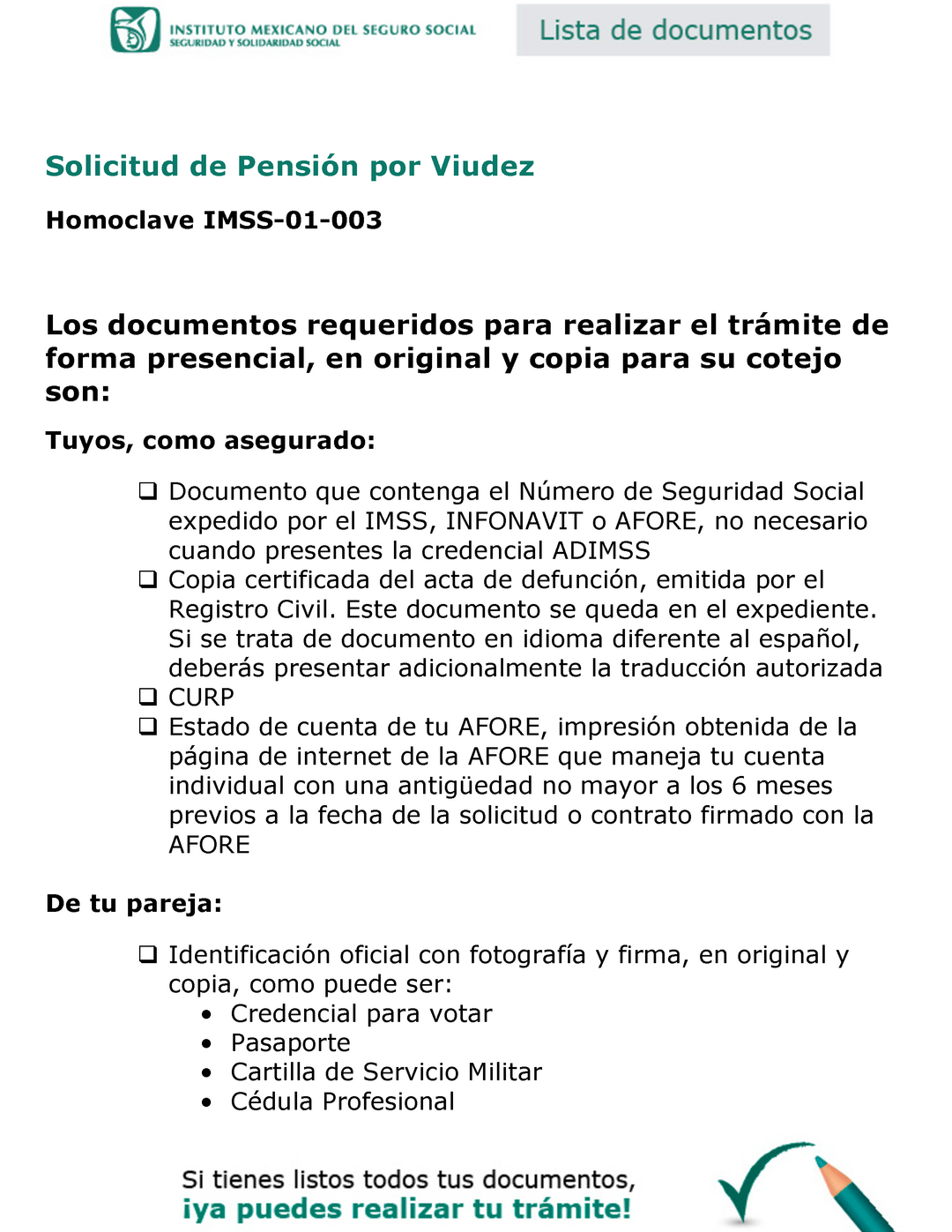 solicitud de pension por viudez en mexico requisitos y tramite