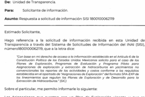 Solicitud de permiso para exploración de petróleo en aguas mexicanas