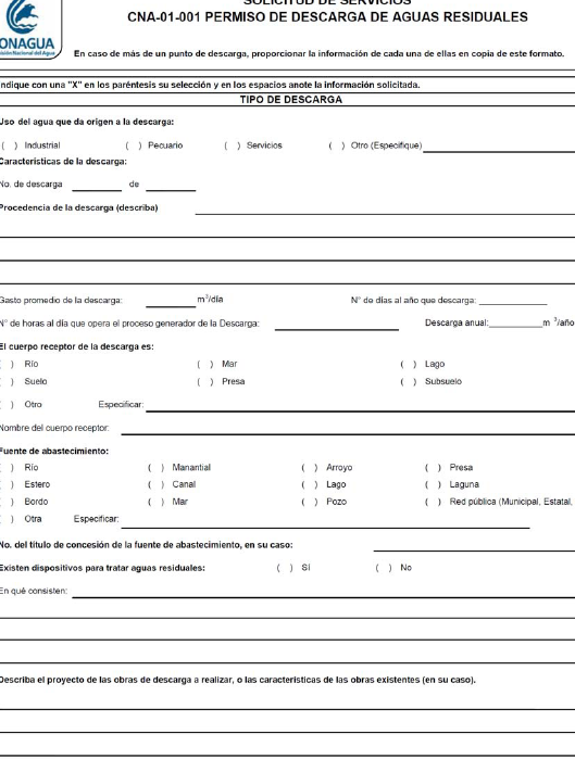 tramite para constancia de normas de descargas en conagua