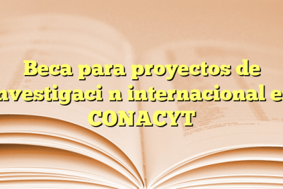 Beca para proyectos de investigación internacional en CONACYT