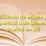 Certificado de origen para importación de bienes de capital en SE