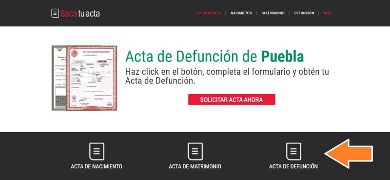 Cómo sacar un Acta de Defunción en línea en Puebla