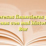 Empresas financieras para personas con mal historial en Buró