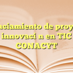 Financiamiento de proyectos de innovación en TIC en CONACYT