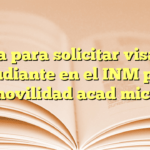 Guía para solicitar visa de estudiante en el INM para movilidad académica