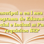 Inscripción en línea a Programa de Educación Especial e Inclusión: Pasos y requisitos SEP