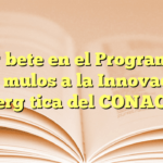 Inscríbete en el Programa de Estímulos a la Innovación Energética del CONACYT