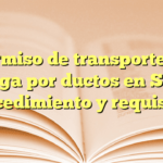 Permiso de transporte de carga por ductos en SCT: procedimiento y requisitos