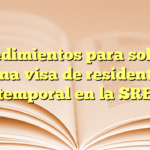 Procedimientos para solicitar una visa de residente temporal en la SRE