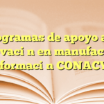 Programas de apoyo a la innovación en manufactura: información CONACYT