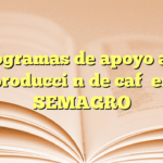 Programas de apoyo a la producción de café en SEMAGRO