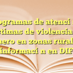 Programas de atención a víctimas de violencia de género en zonas rurales: información en DIF