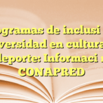 Programas de inclusión y diversidad en cultura y deporte: Información CONAPRED