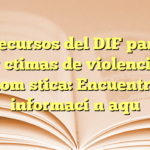 Recursos del DIF para víctimas de violencia doméstica: Encuentra información aquí