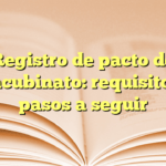 Registro de pacto de concubinato: requisitos y pasos a seguir