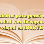 Requisitos para pensión por orfandad con discapacidad visual en ISSSTE