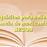 Requisitos para solicitar constancia de mexicanidad en SEGOB
