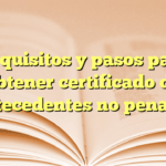 Requisitos y pasos para obtener certificado de antecedentes no penales1