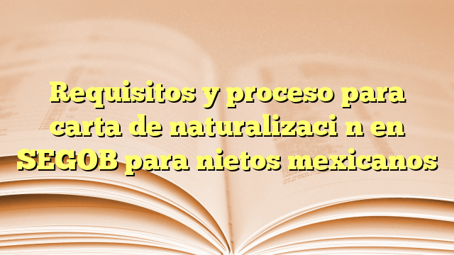 Requisitos y proceso para carta de naturalización en SEGOB para nietos mexicanos