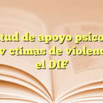 Solicitud de apoyo psicológico para víctimas de violencia en el DIF