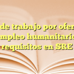 Visa de trabajo por oferta de empleo humanitario: requisitos en SRE