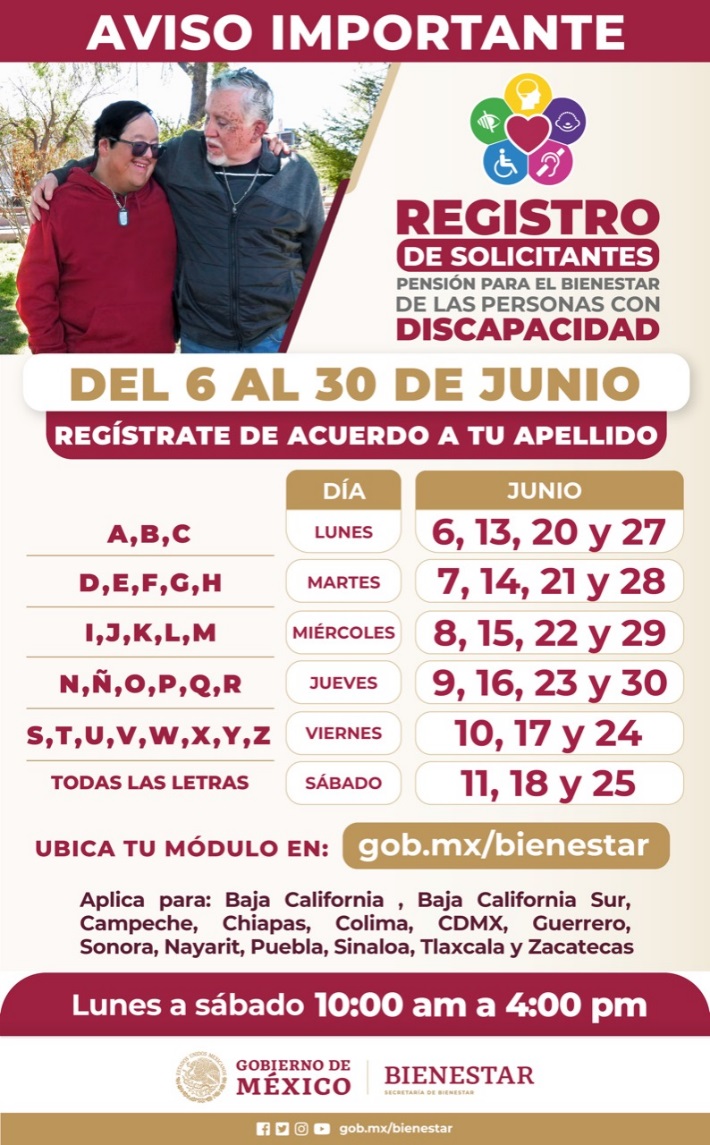 Inicia registro a la Pensión Universal para Personas con Discapacidad Permanente en 13 estados | Secretaría de Bienestar | Gobierno | gob.mx